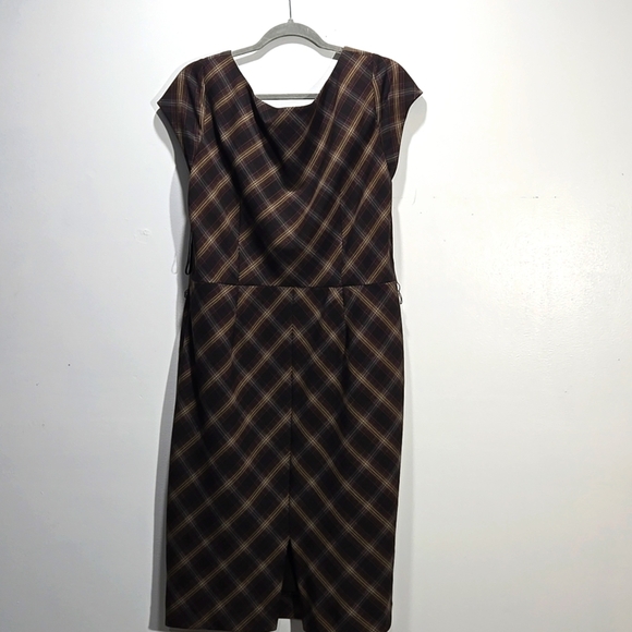 Vintage Nine West Brown Plaid Dress Set 16 - Picture 5 of 15